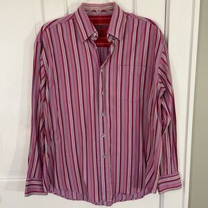 Bugatchi Uomo Men’s Striped Button Down Shirt Size Medium